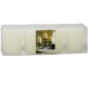 Wholesale - 4pc 1.5"x2" WHITE VOTIVE CANDLE C/P 48, UPC: 068296110377